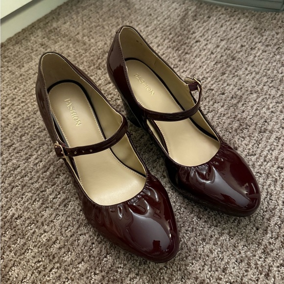Pashion Footwear Cherry Mocha Mary Jane Heels